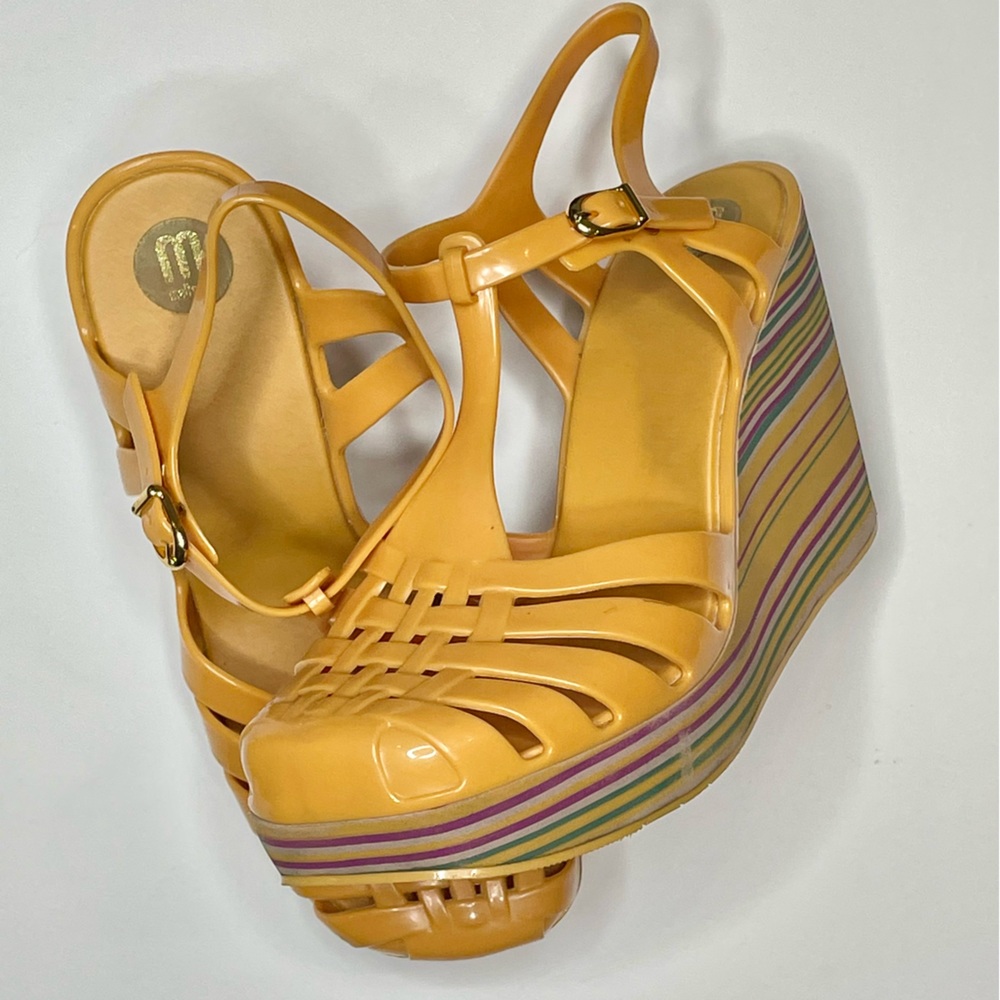 Melissa - Yellow Jelly Sandal Platform (size 9)